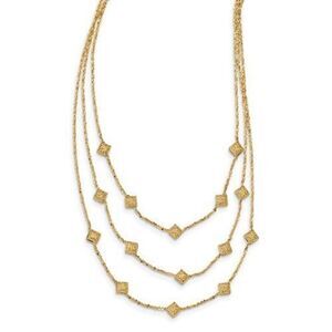 Leslie's 14K Polished and Textured 3 Strand Necklace